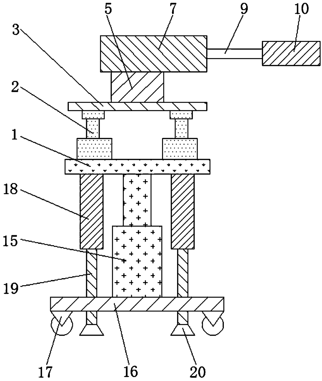 Feeding and discharging device for liquid injection machine