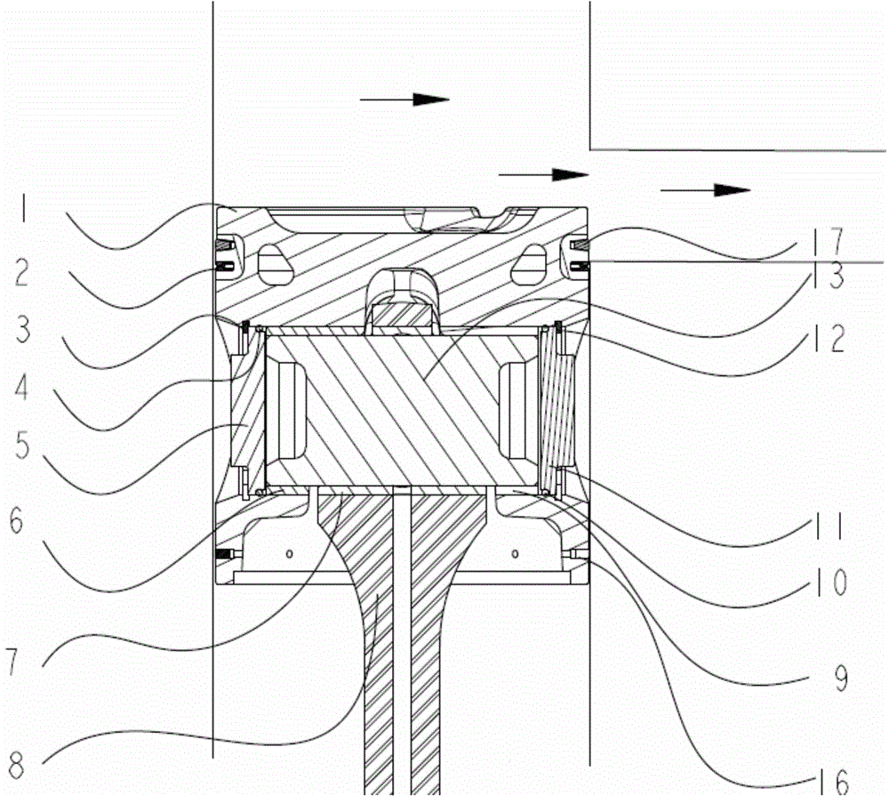 Connecting rod structure for piston