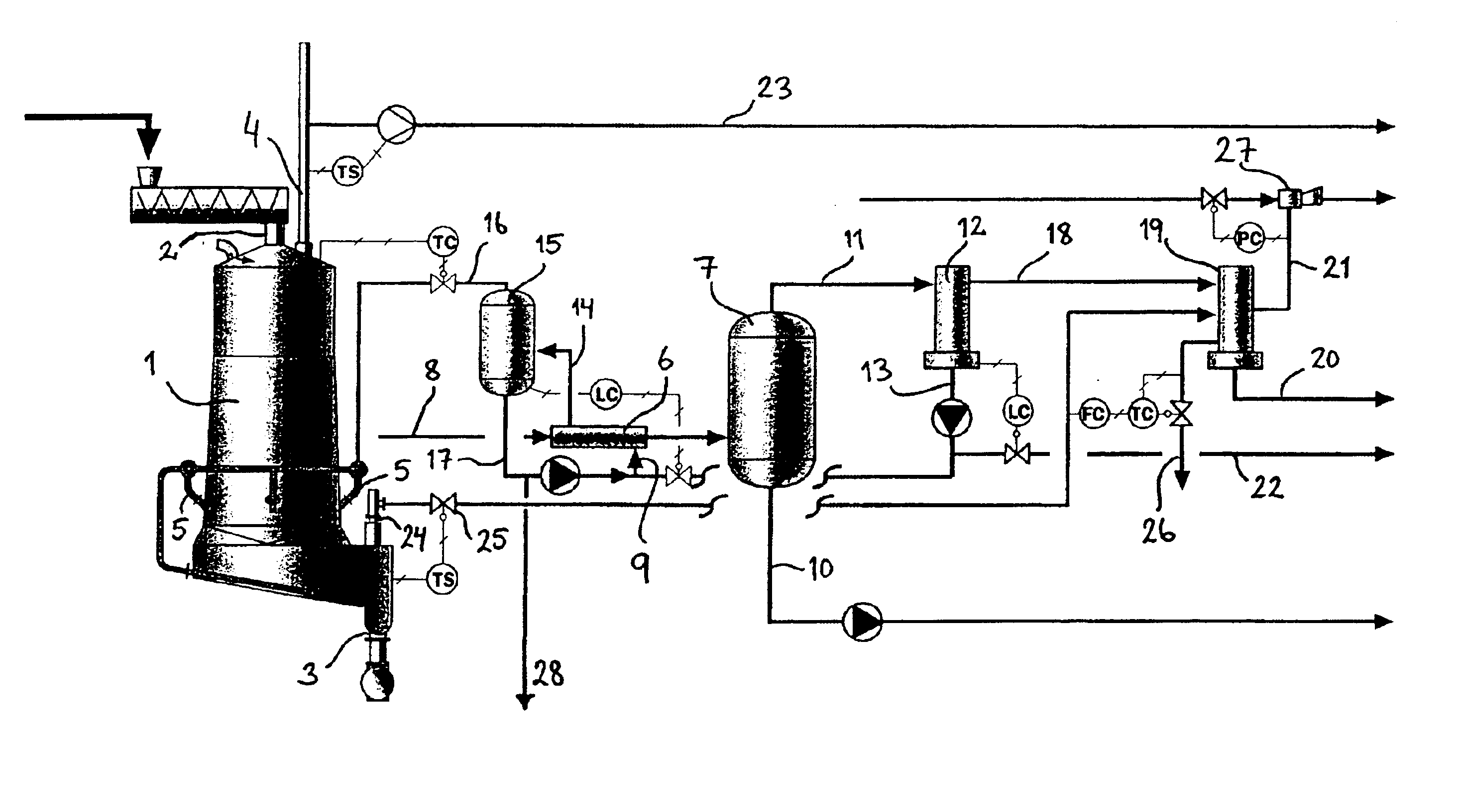 Method of producing process steam from a black liquor