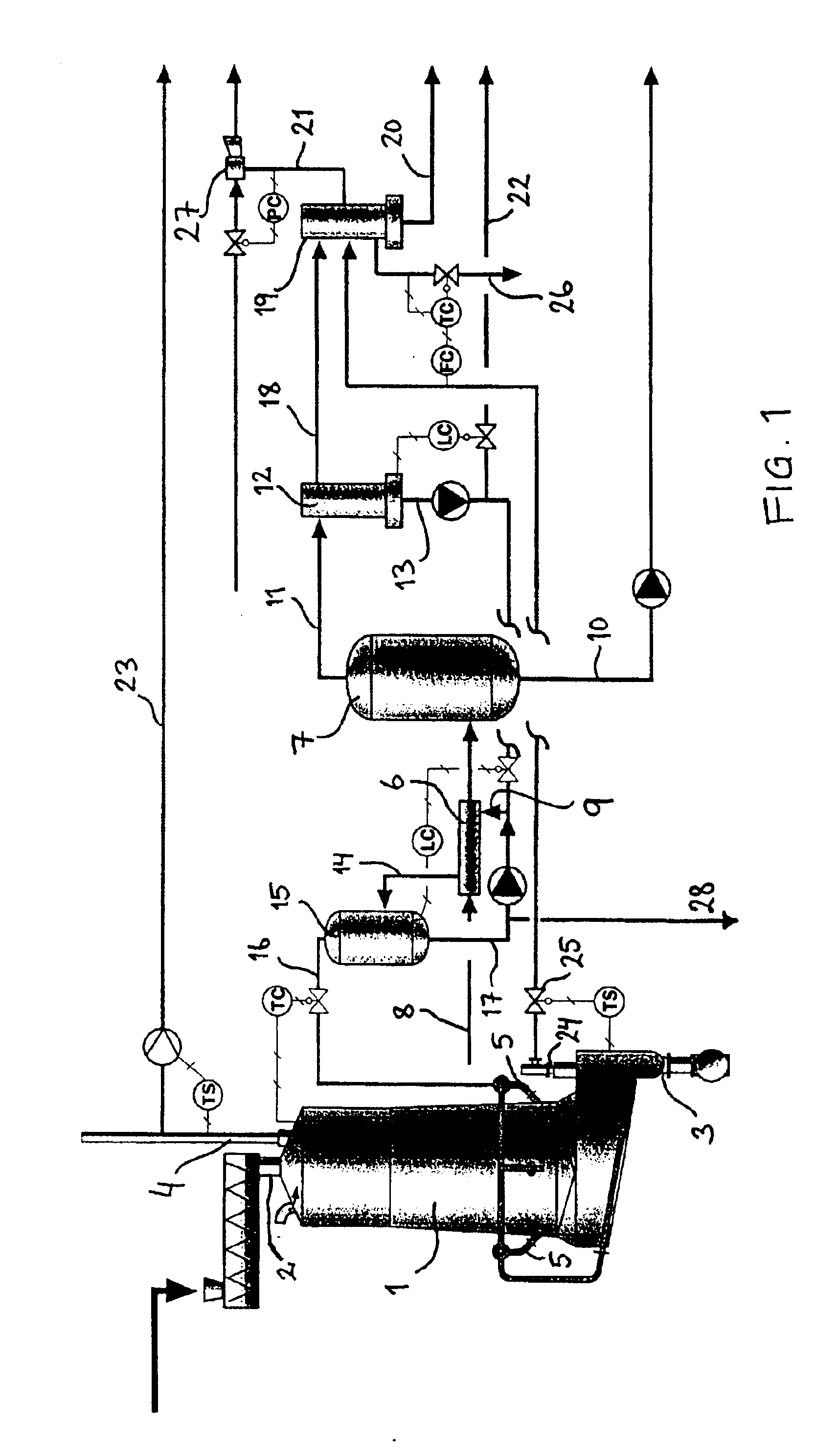 Method of producing process steam from a black liquor