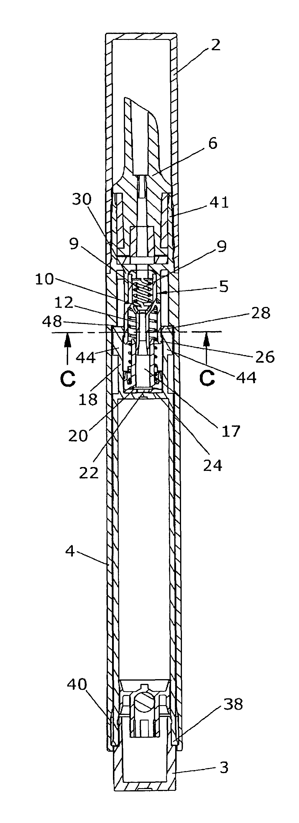 Metering dispenser for discharging an in particular pasty or viscous material, such as cosmetic creams, adhesives and the like