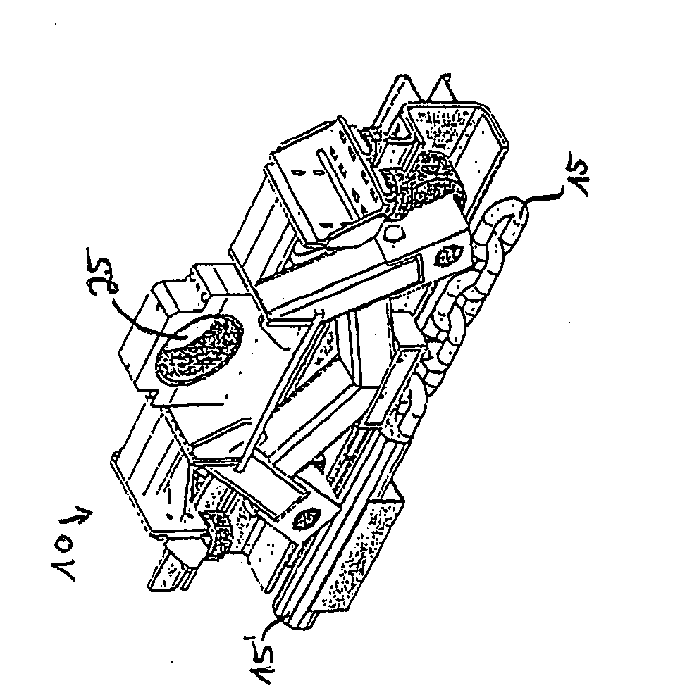 Unit and method for conveying workpieces along a processing run