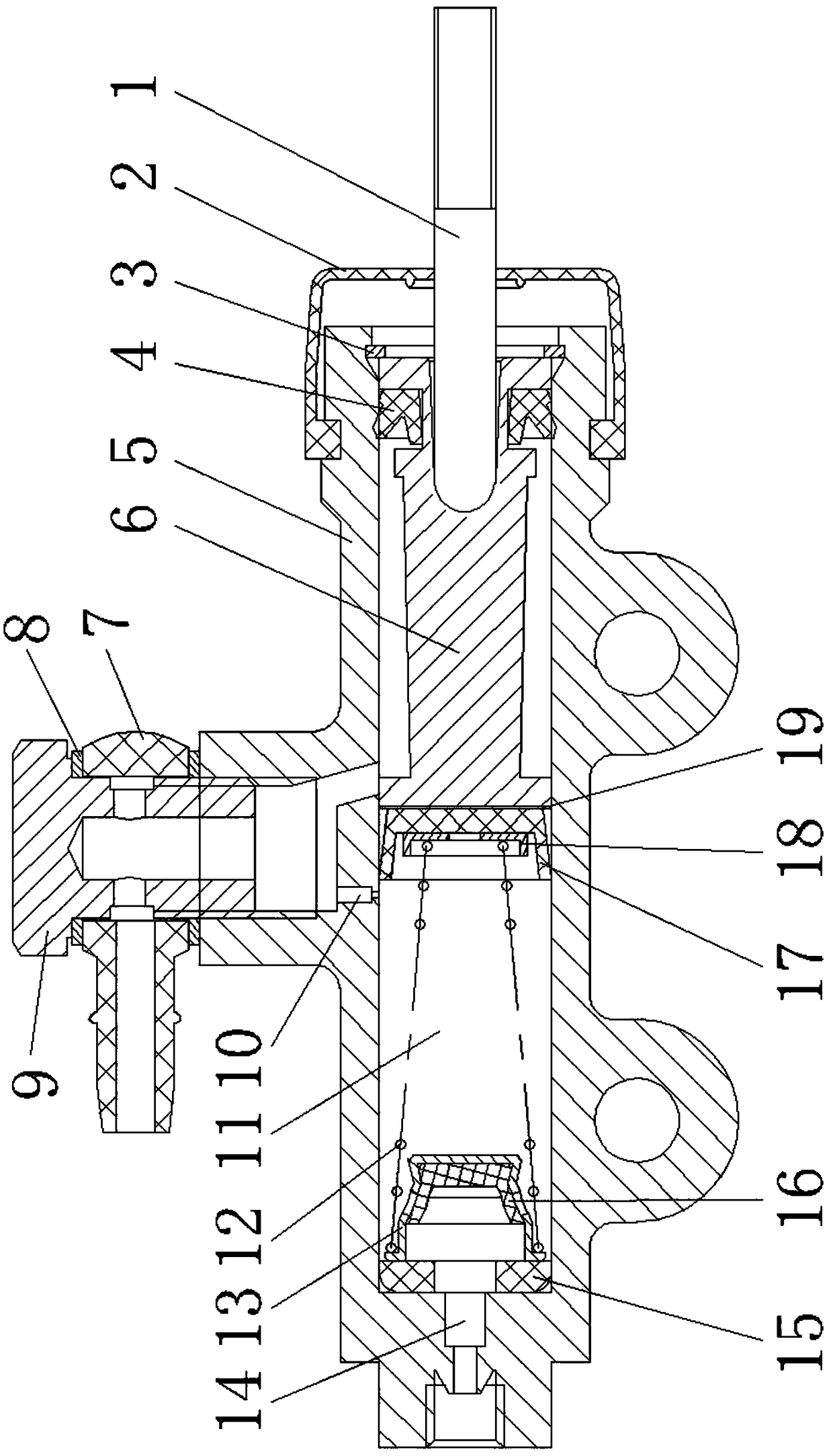 Hydraulic brake master cylinder for builtin delivery valve Eureka