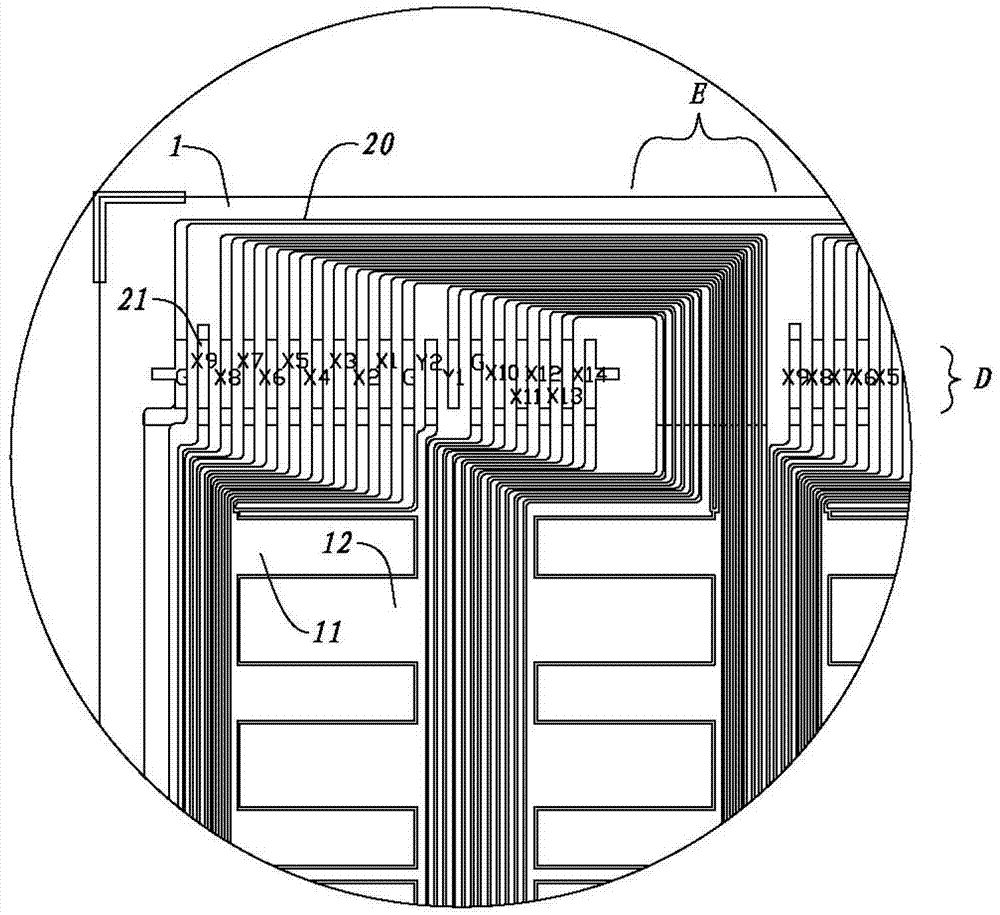 Bridging and wire-leading sensor of monolayer multi-point touch screen and forming process thereof