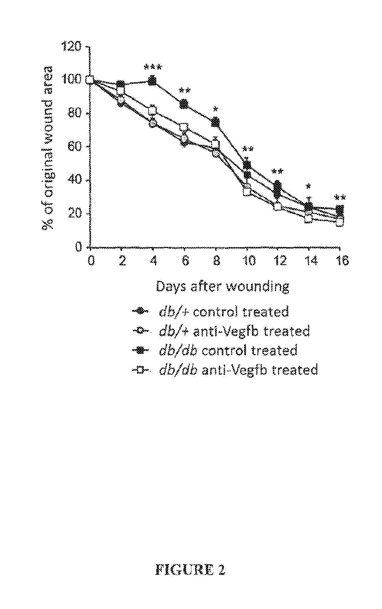 Methods of treating wounds in a diabetic subject
