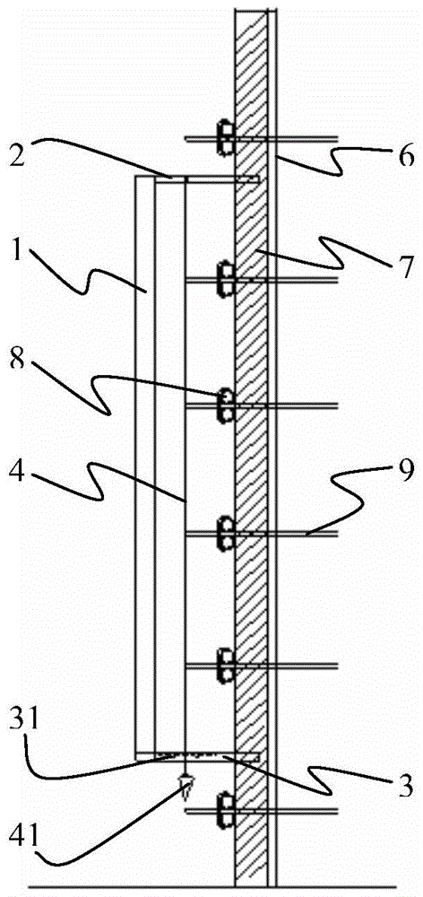 Template perpendicularity detection device and detection method