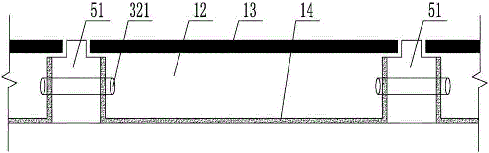 Open-type cavity prefabricated slab for cast-in-place cavity floor cover