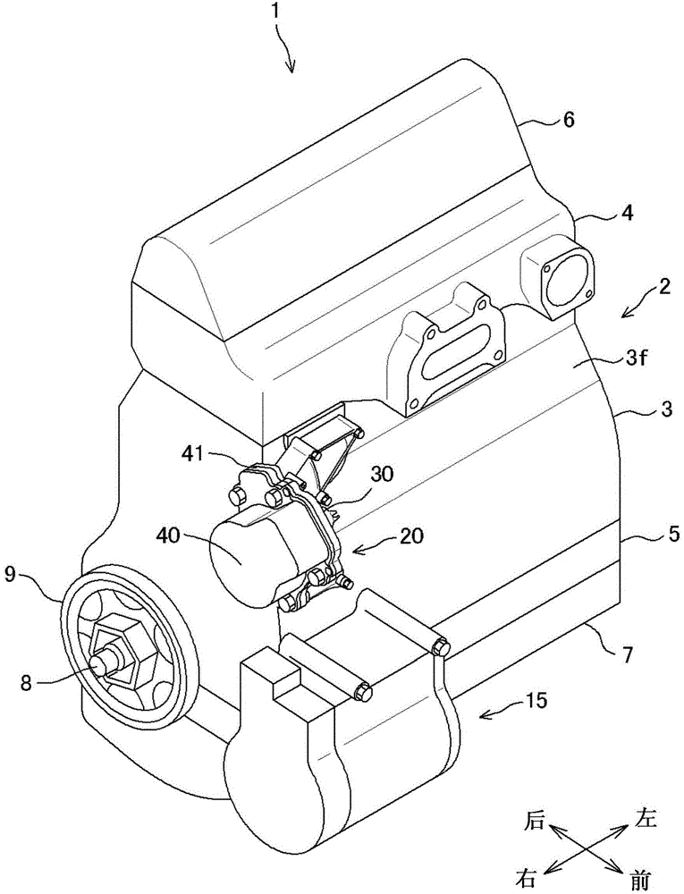 Water pump mounting structure in internal combustion engine