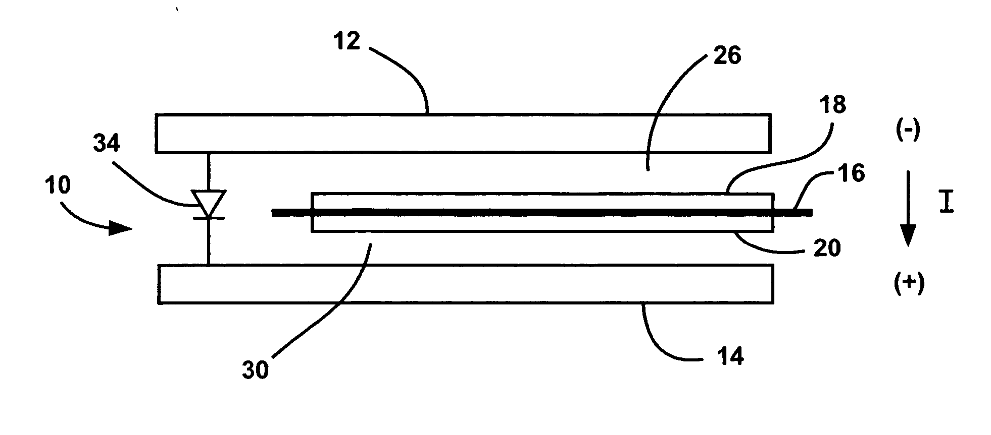 Integration of an electrical diode within a fuel cell