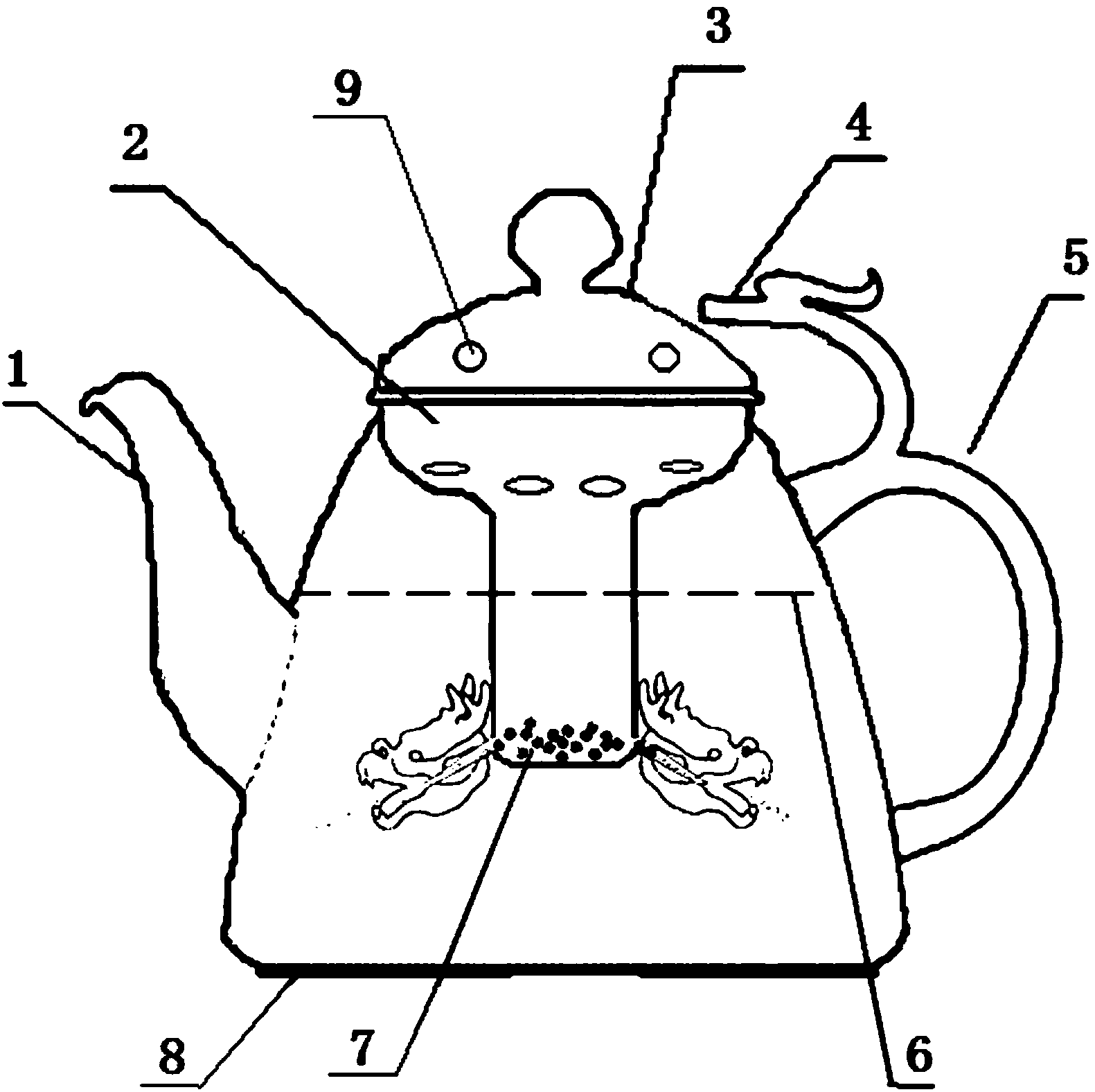 Tea set used for boiling, dissolving and dumping tea cream