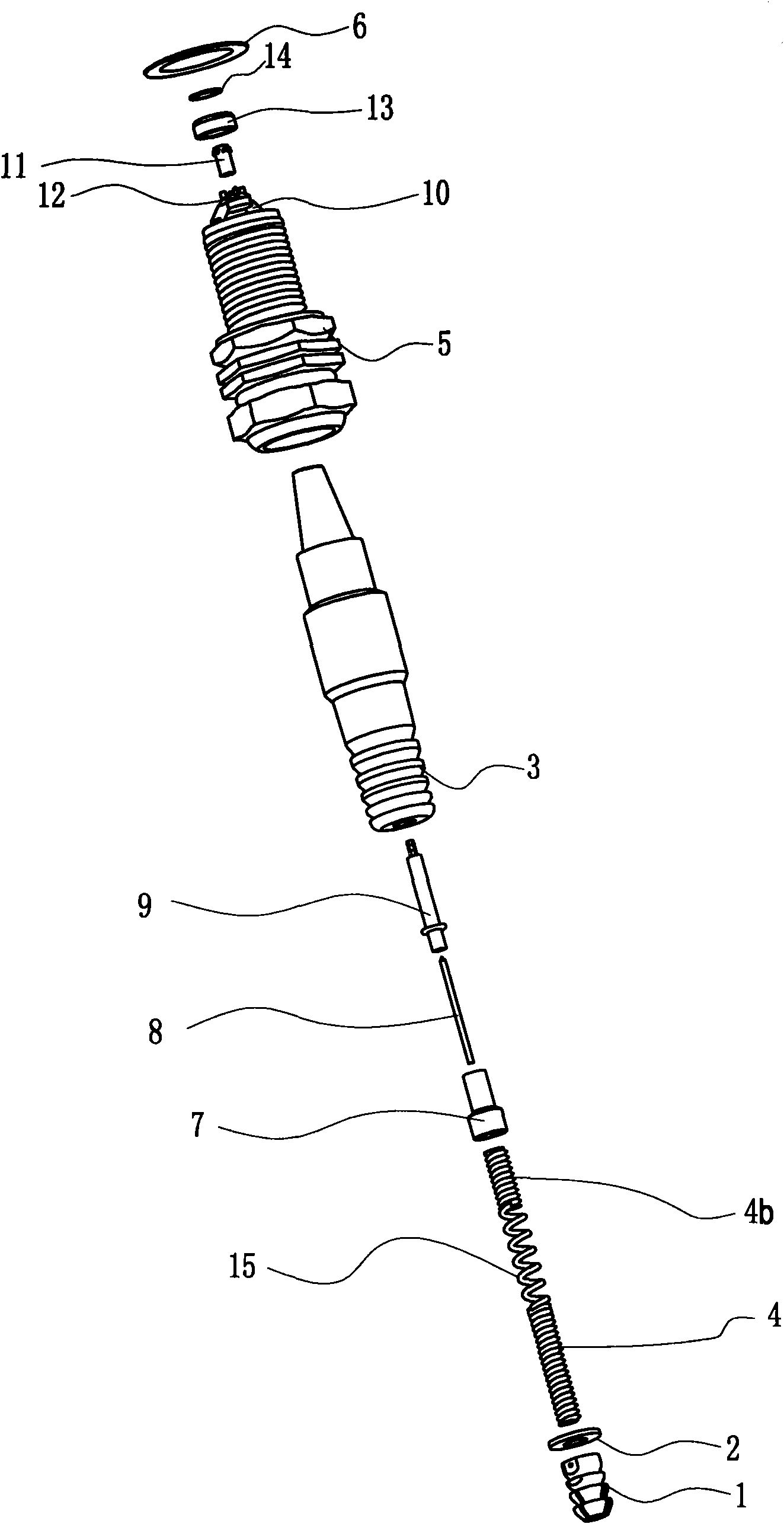 Gasoline motor spark plug with radiation fins and cranked electrode