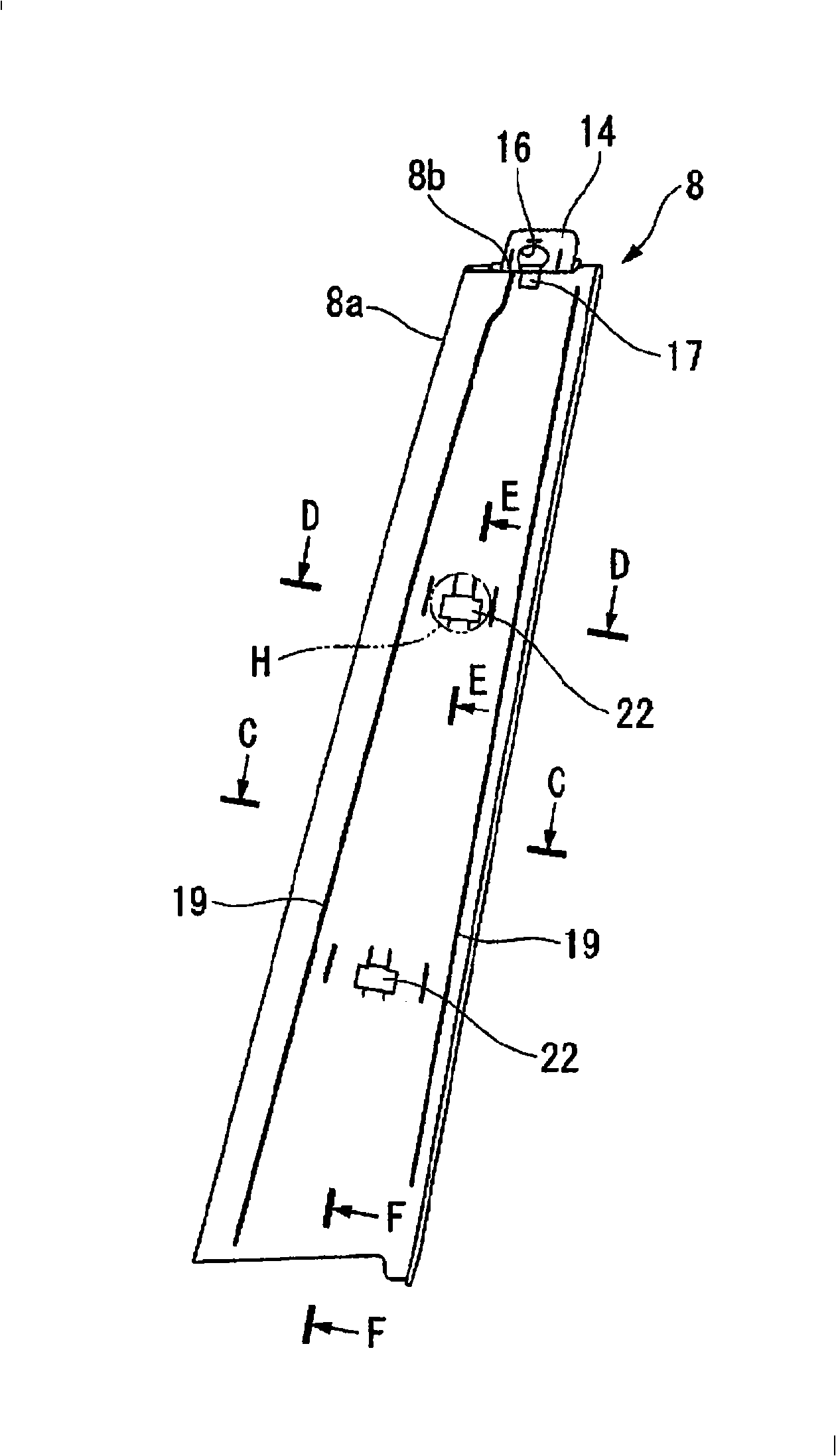 Assembling portion structure and assembling method of door or window decorative piece