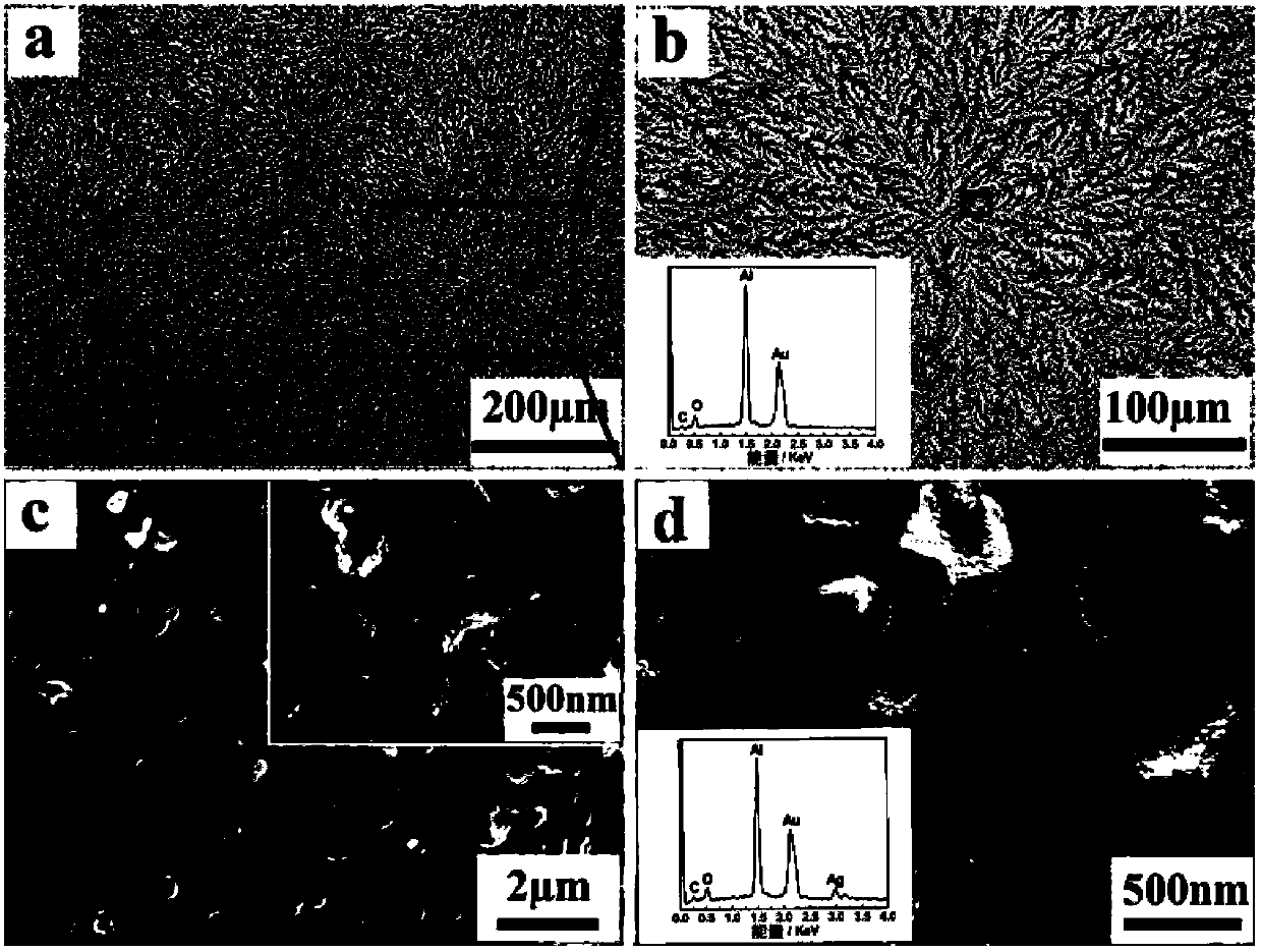 Gold micron feather cluster modified with silver nanoparticles and preparation method and application thereof