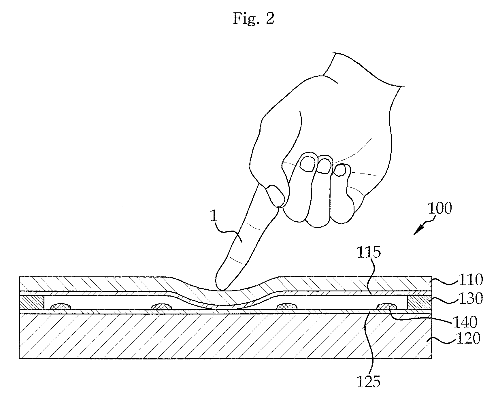 Touch input device and method of acquiring contact location and intensity of force using the same