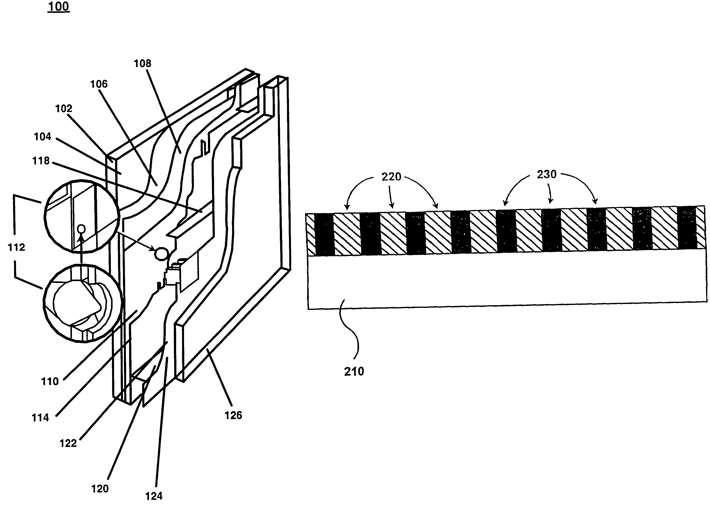 Method of patterning wall and phosphor well matrix utilizing glass