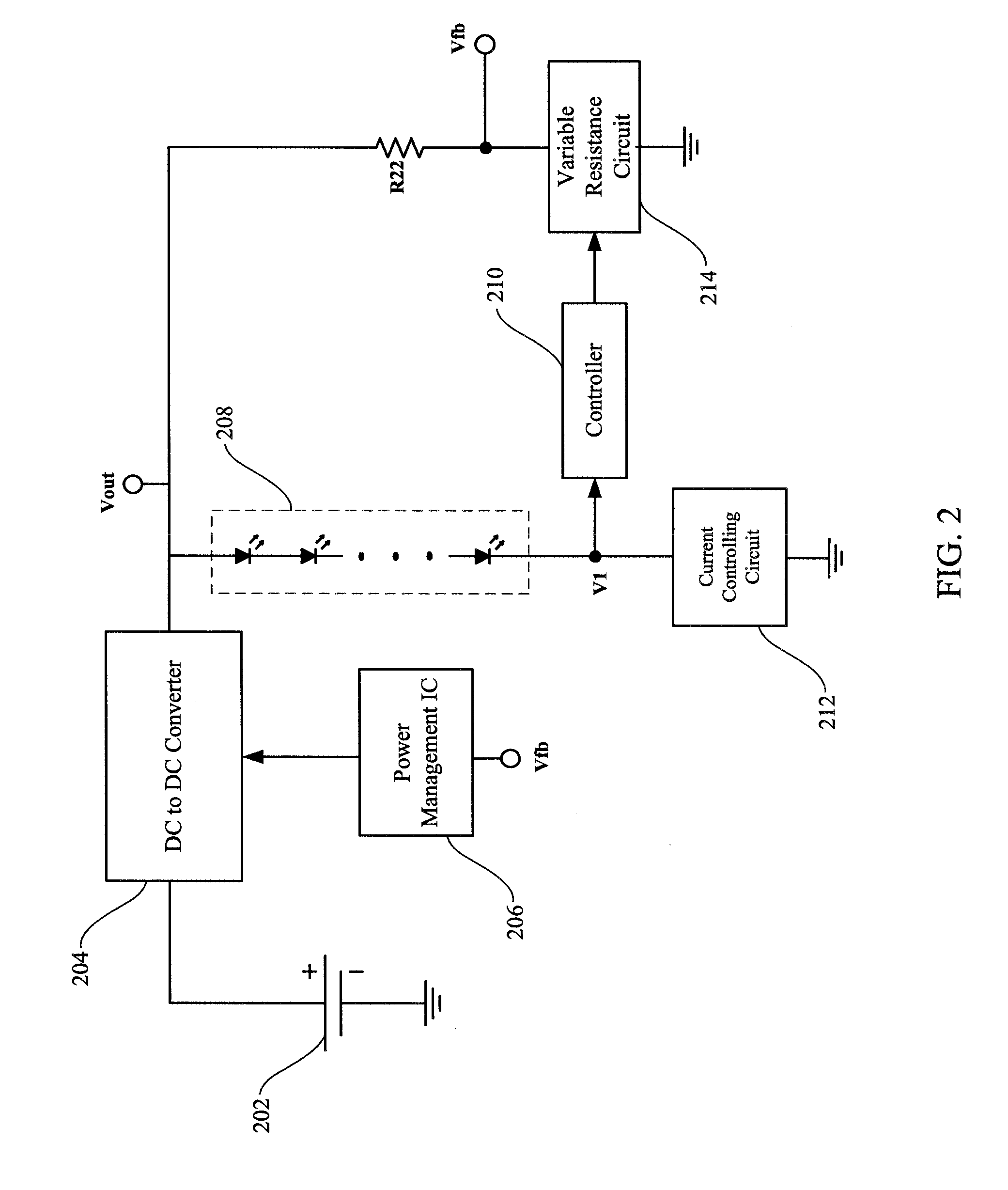 DC to DC conversion circuit with variable output voltage