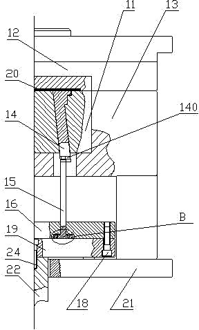 Demoulding device with spring-piece type tapered pin anti-breaking mechanism