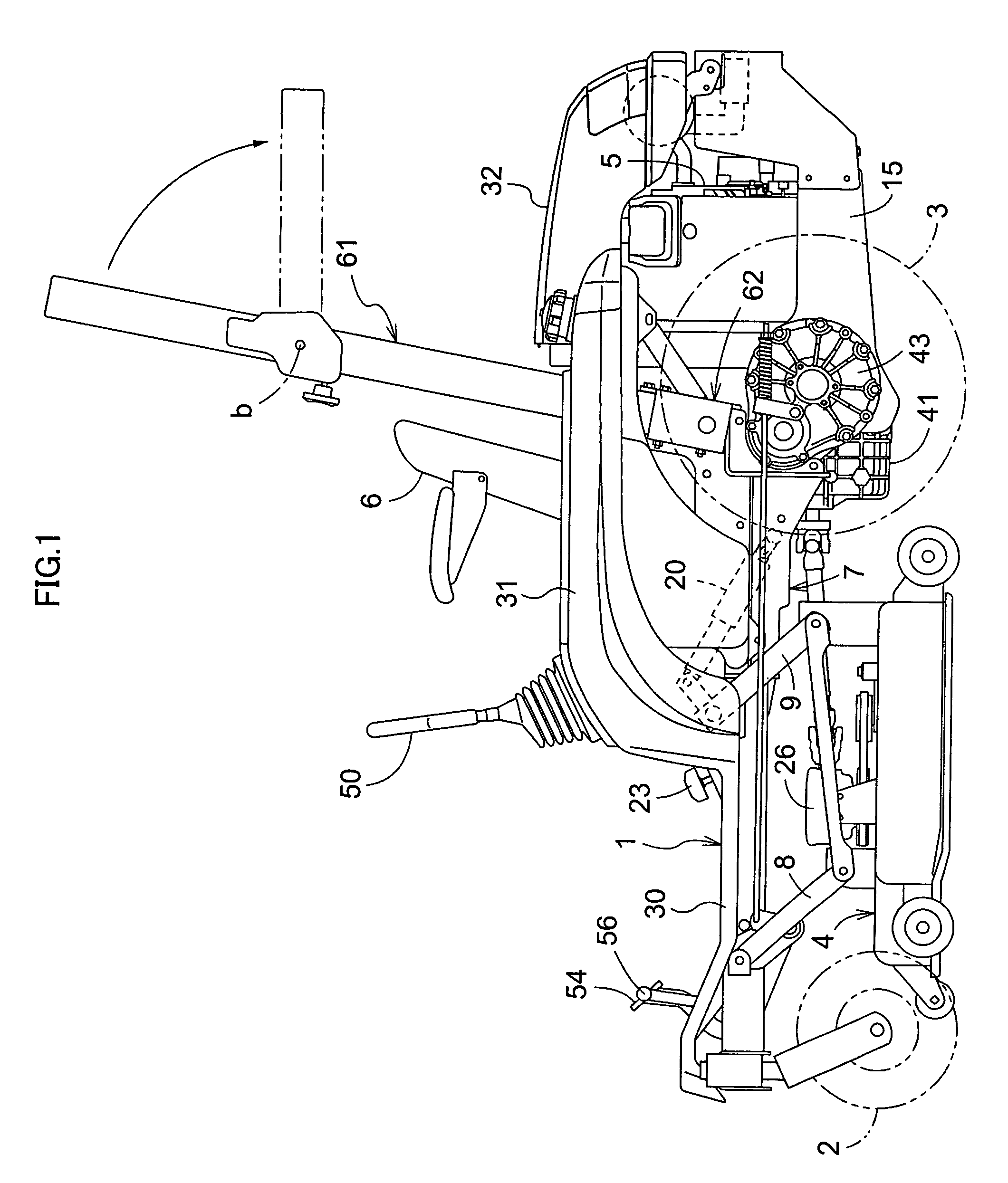 Mid-mount mower having a mower unit disposed between a front wheel unit and a pair of right and left rear wheels arranged rearwardly of a vehicle body to be independently shiftable