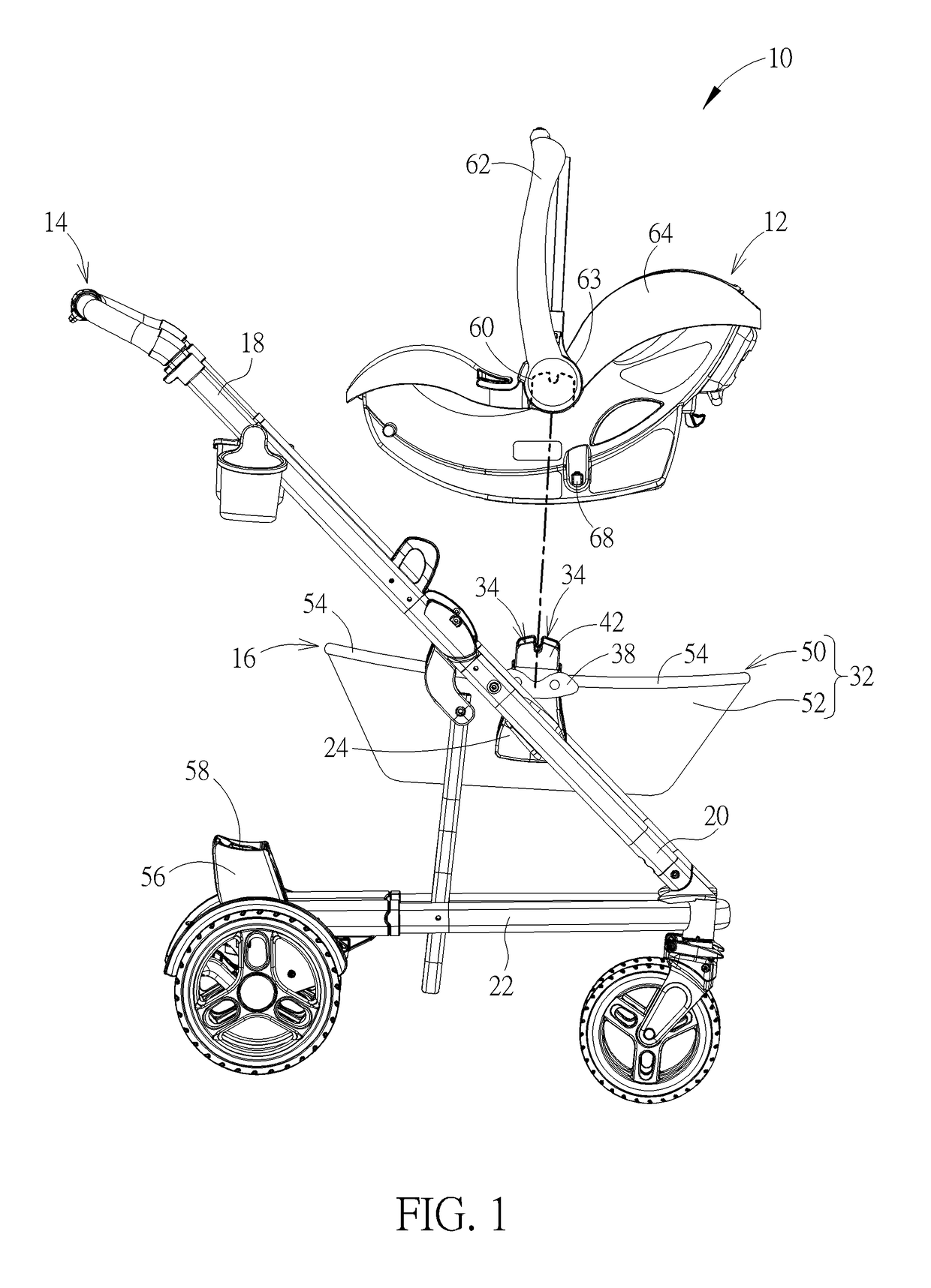 Basket and stroller apparatus thereof