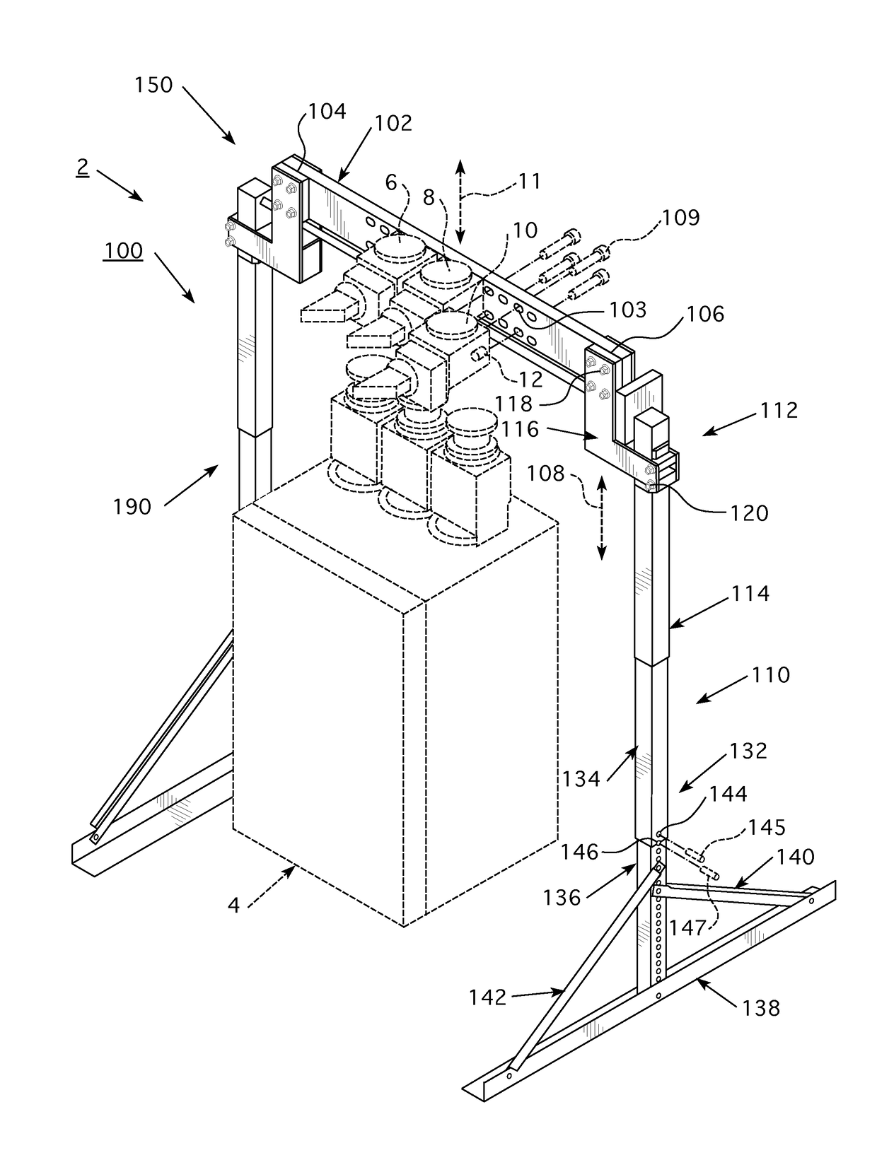 Electrical system and support assembly therefor