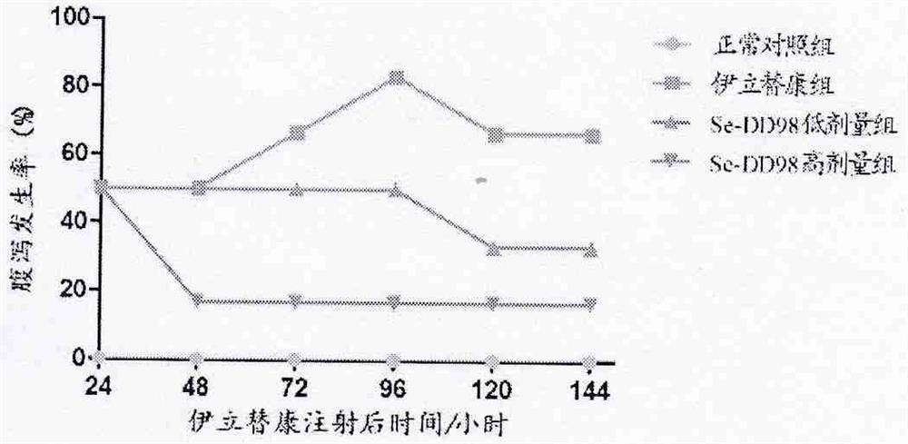 Selenium-enriched probiotics for affecting mouse diarrhea and intestinal canal florae caused by irinotecan