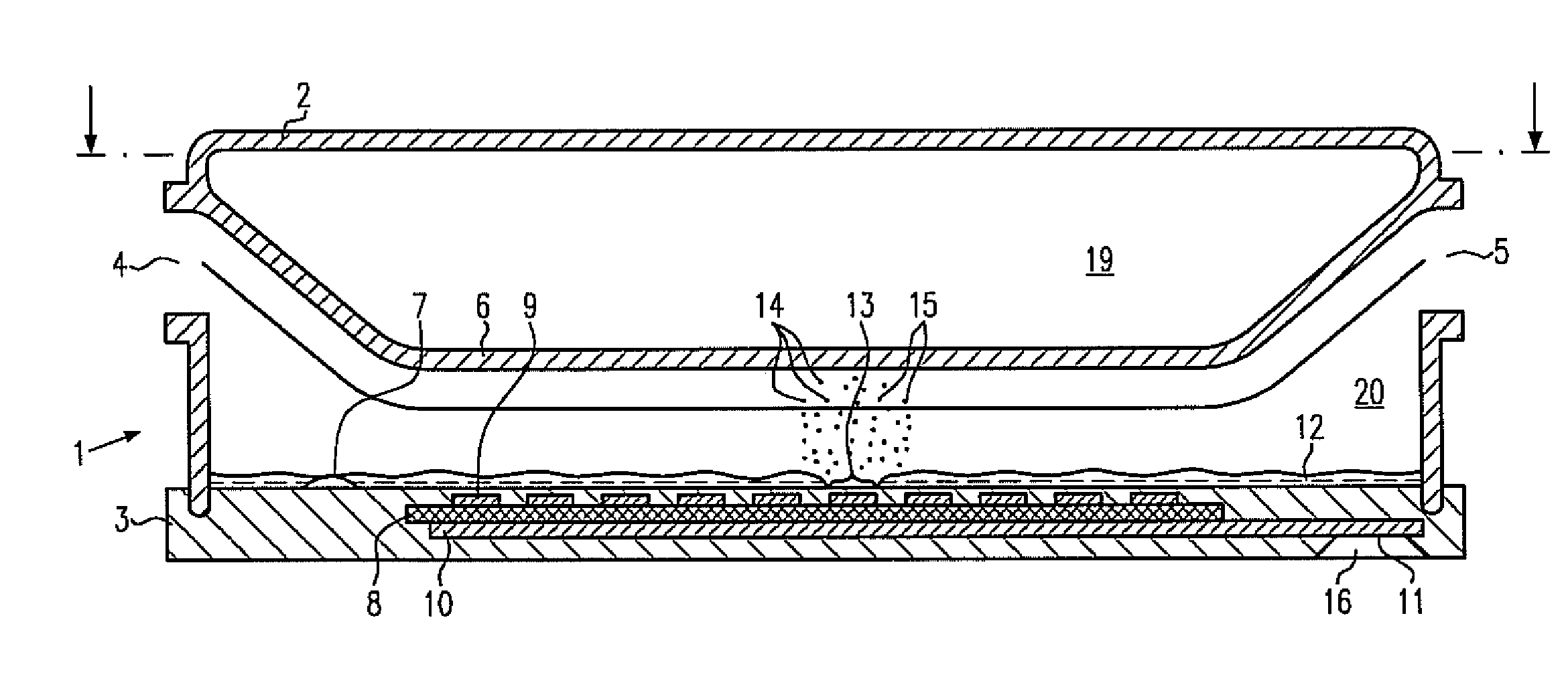 Evaporator, artificial respiration apparatus and evaporation process