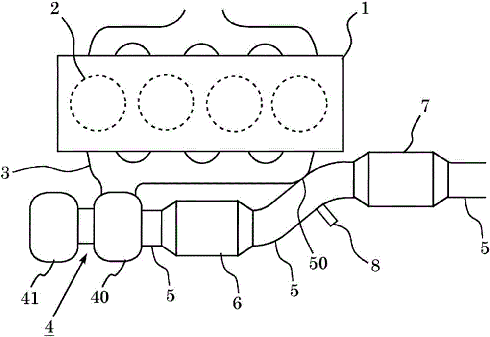 Exhaust system structure for internal combustion engine