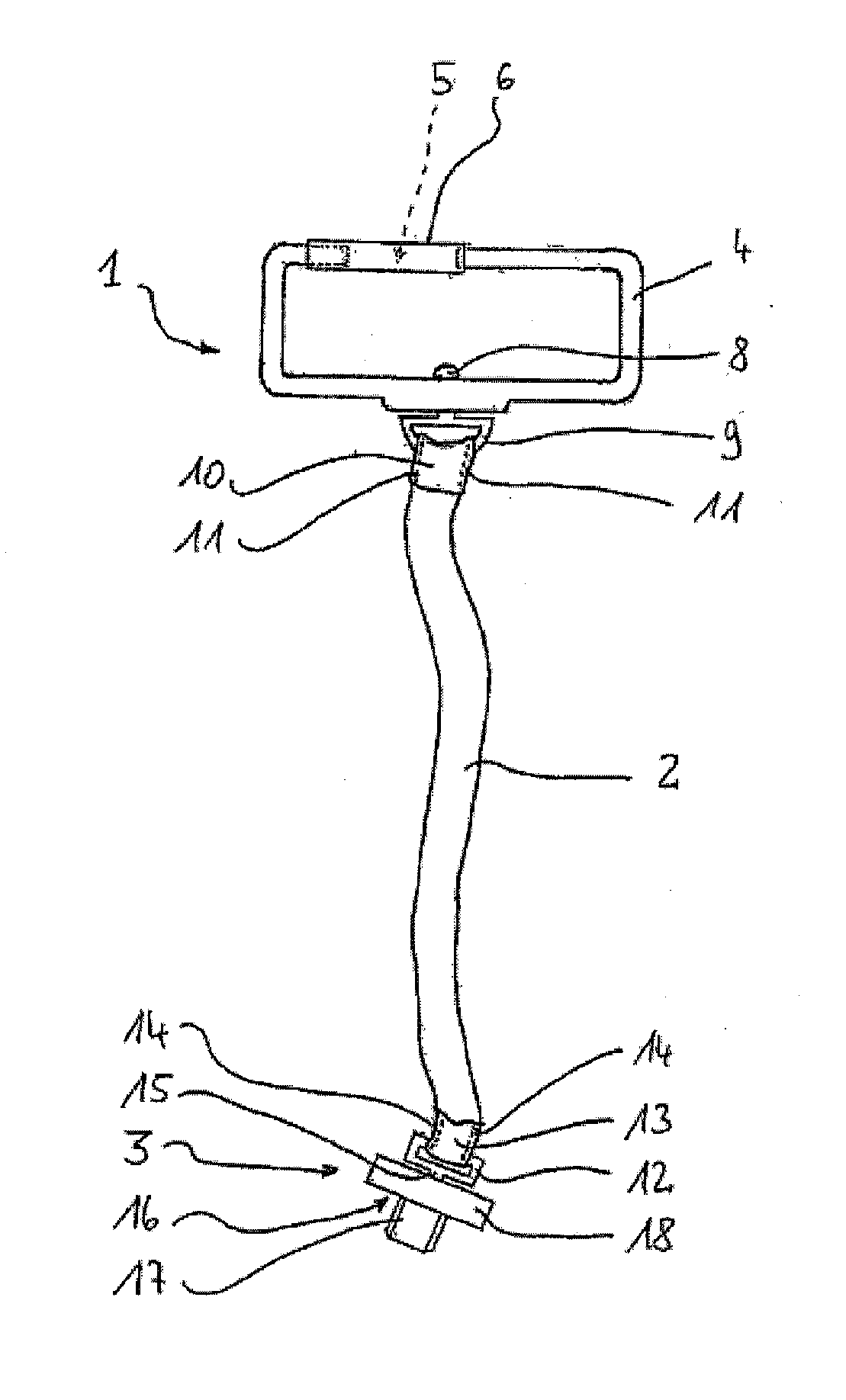 Device for detachably fastening a camera to a carrying strap