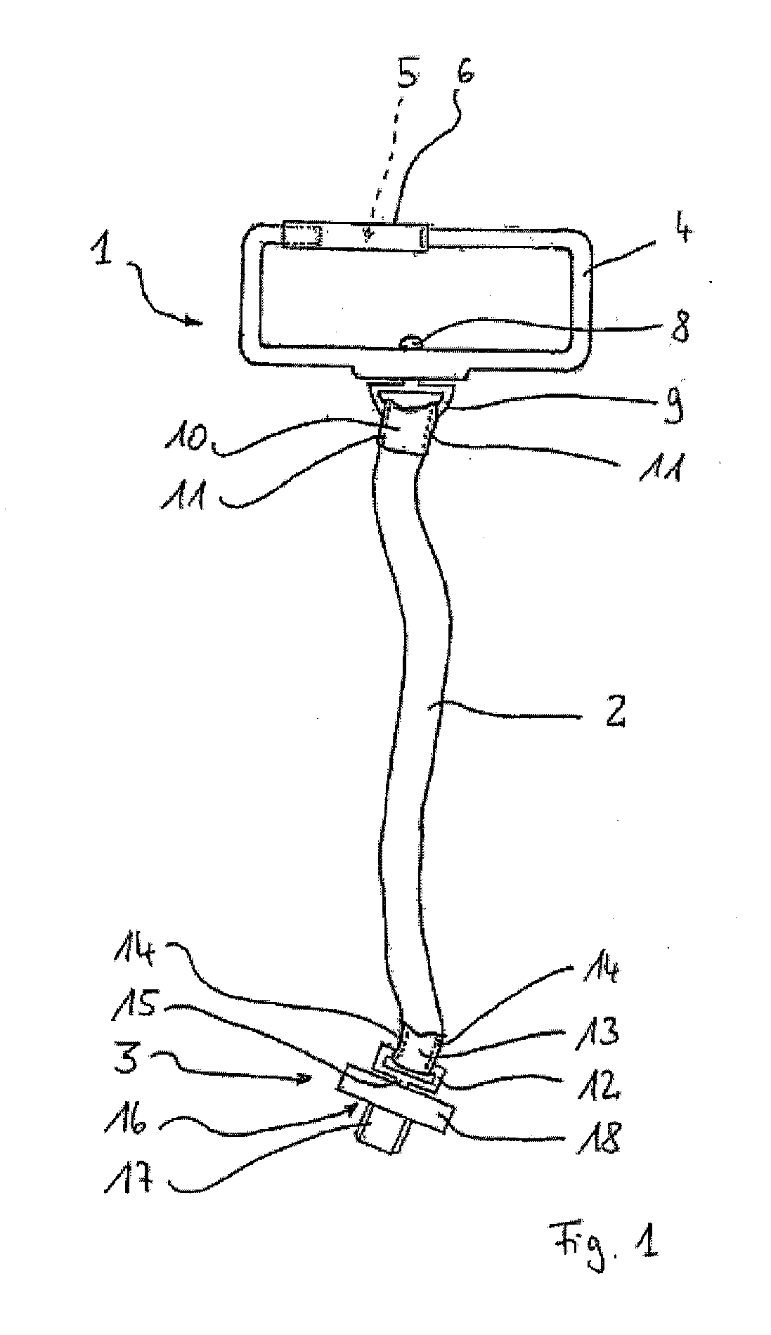 Device for detachably fastening a camera to a carrying strap