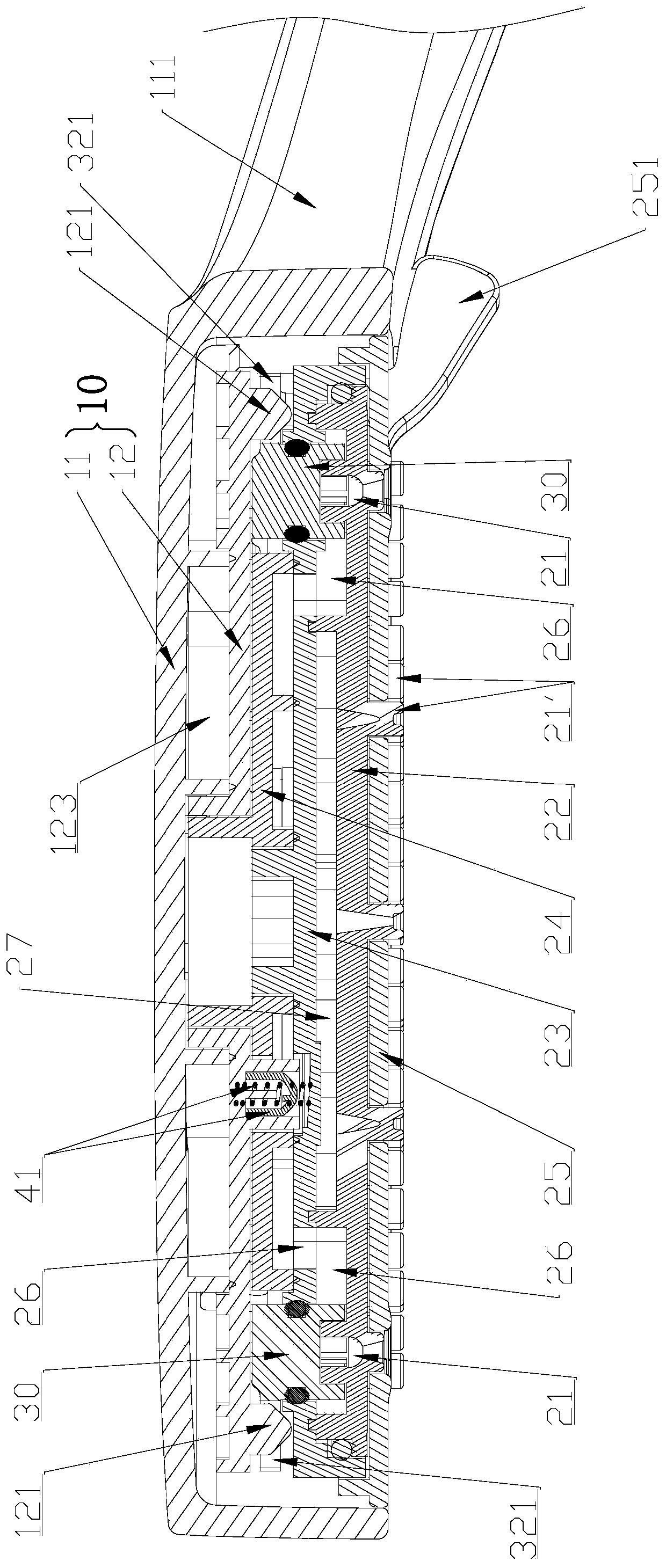 Shower head spray switching structure