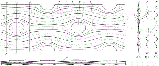 Elliptical tube-and-fin heat exchanger with streamlined variable-amplitude parabolic corrugated fins
