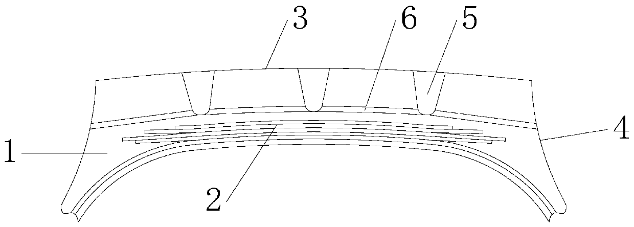 Tire crown structure with heat dissipation function