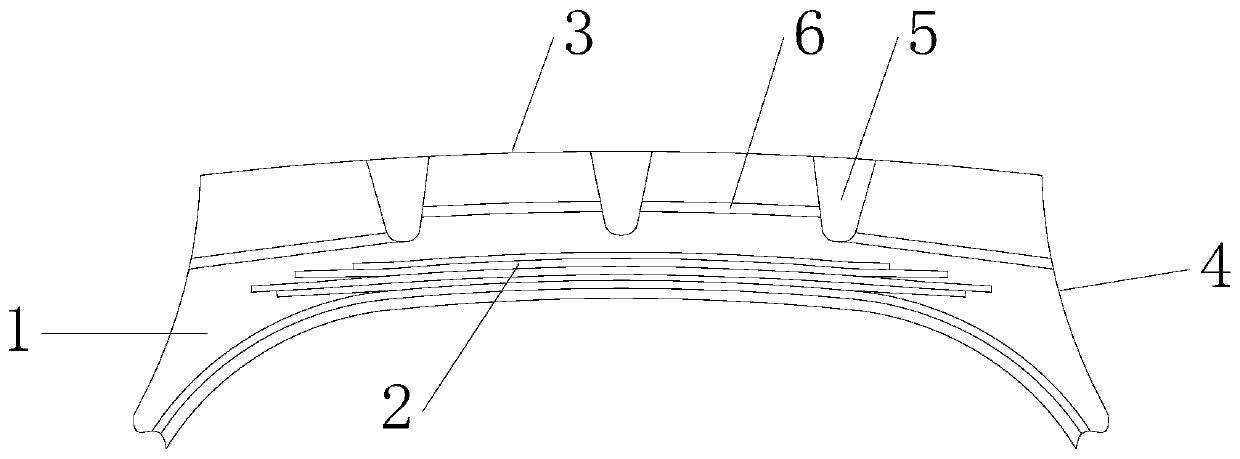 Tire crown structure with heat dissipation function