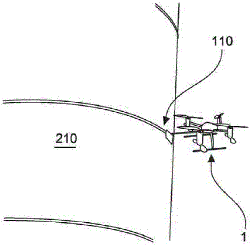 Unmanned aerial device and method for performing a lightning protection measurement at a wind turbine