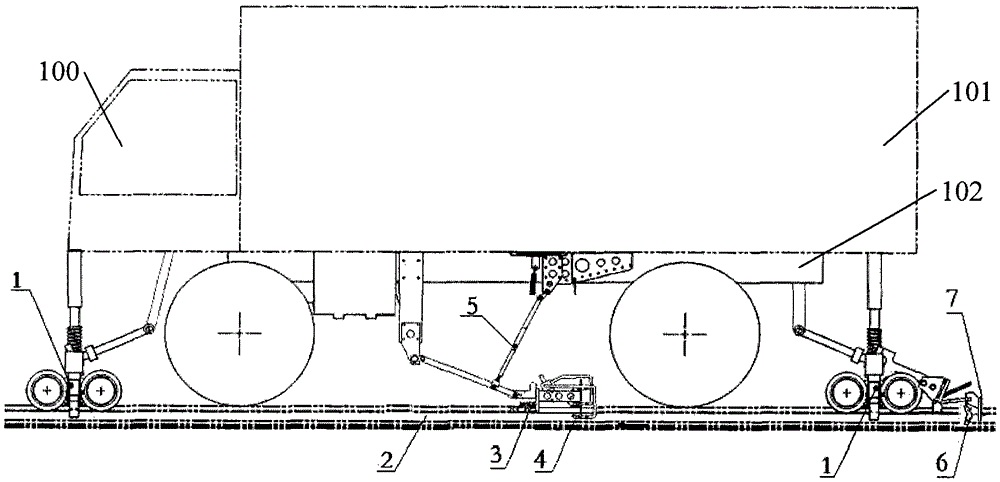 A track cleaning and maintenance vehicle