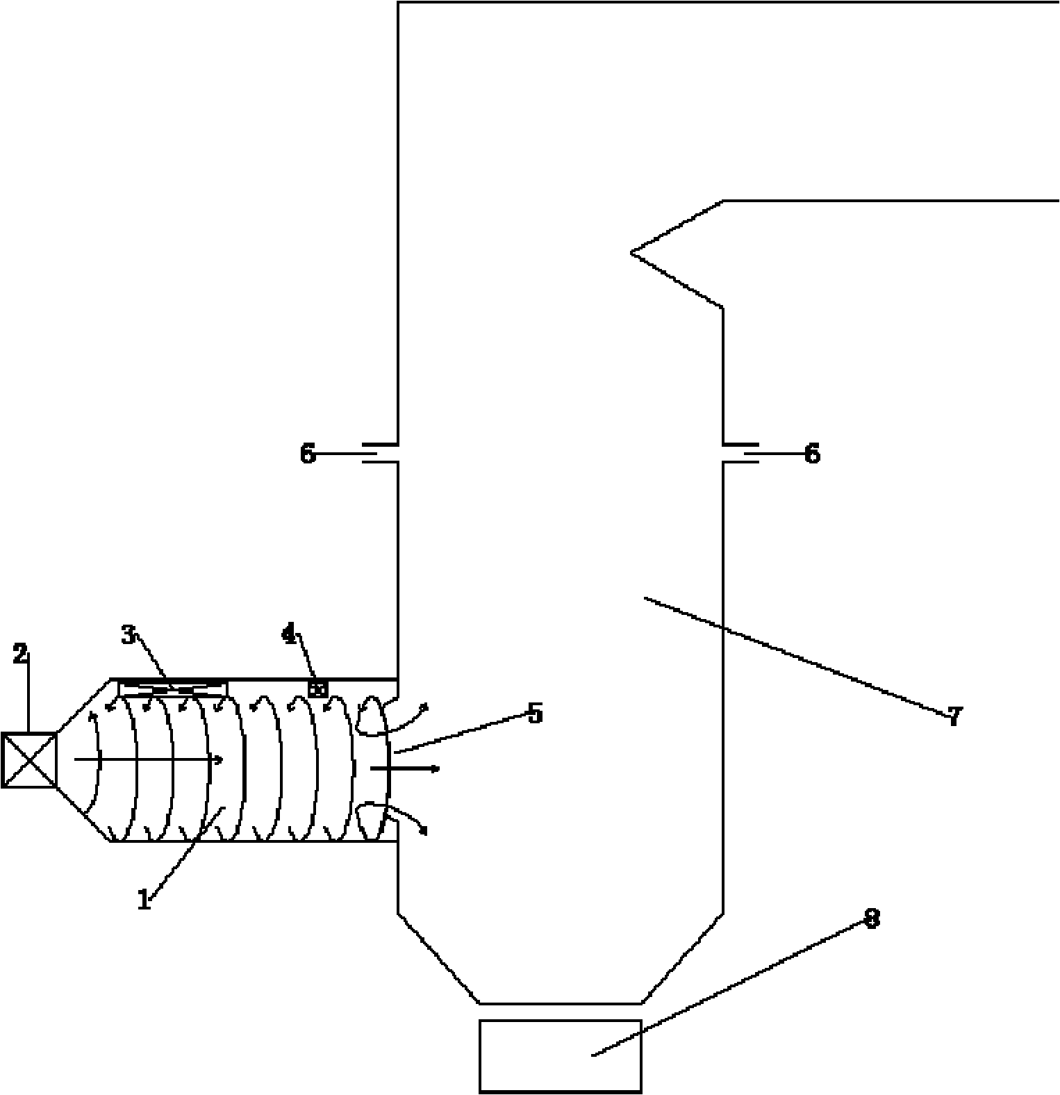 Cyclone burning method and device for reburning fuel in cyclone drum for denitration