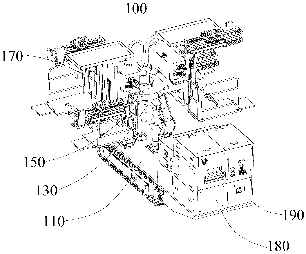 Side anchor rod drilling carriage