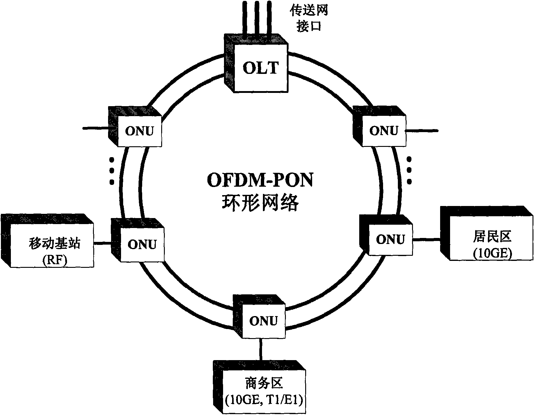 Orthogonal frequency division multiplexing passive optical network