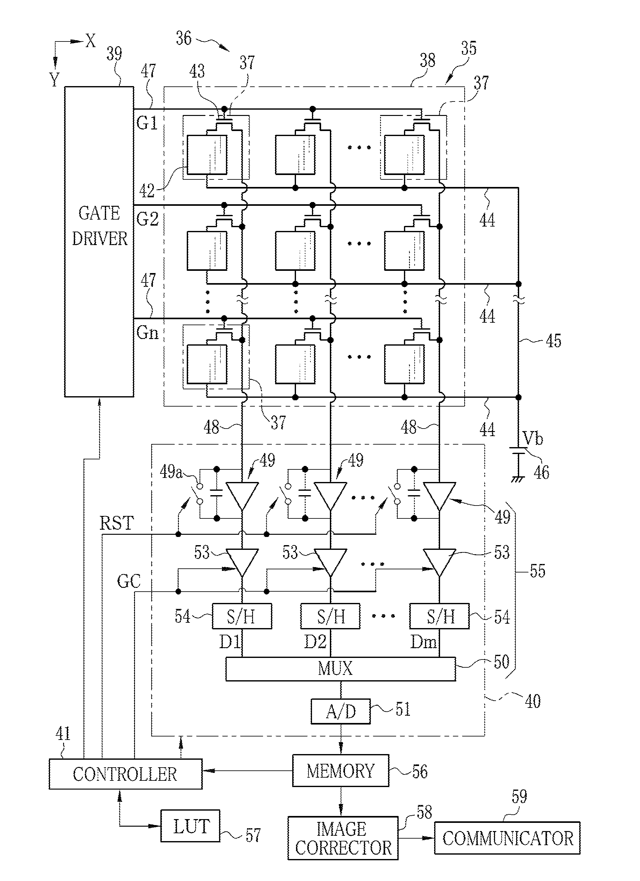 Radiographic image detector and gain setting method for radiographic image detector