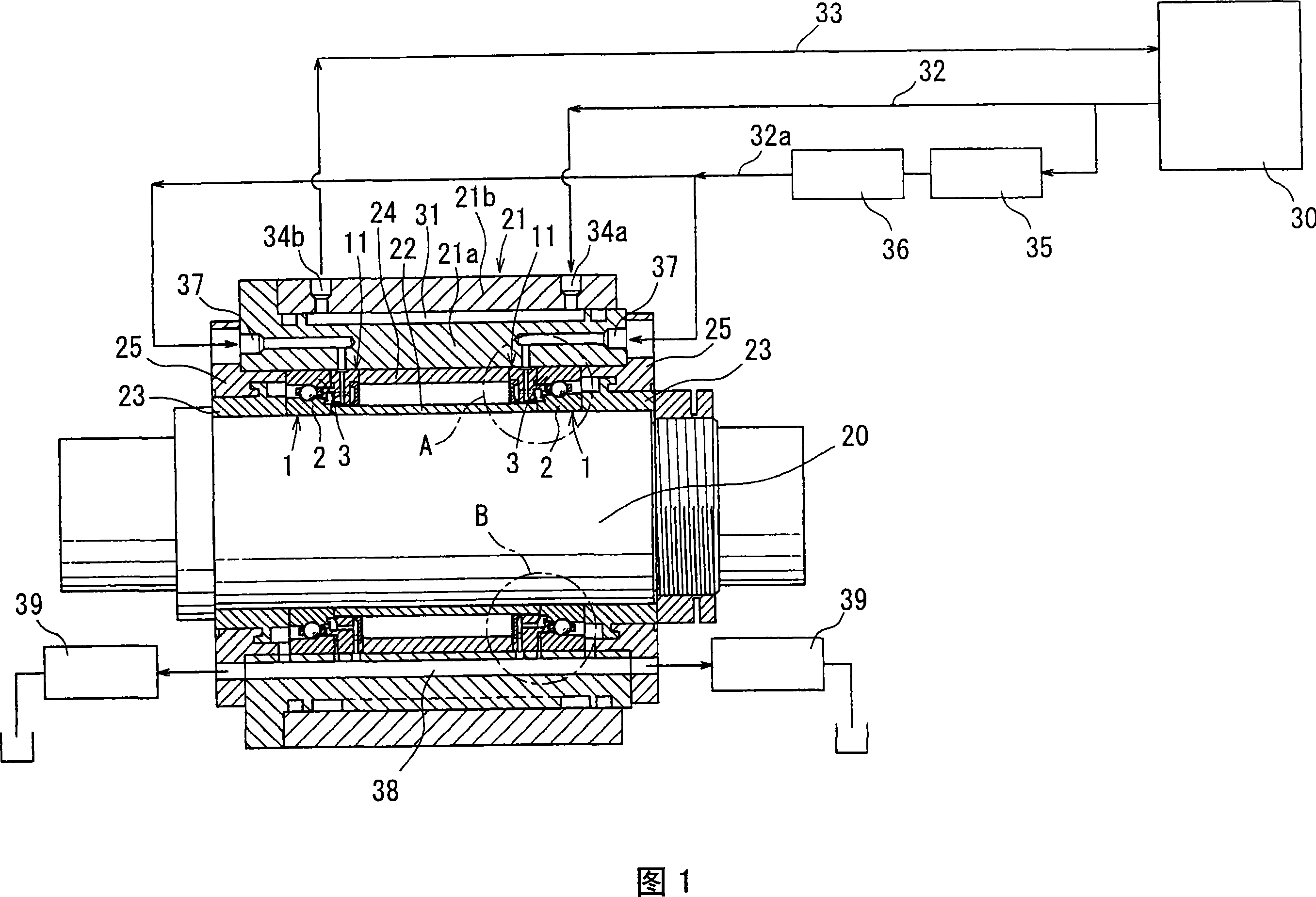 Lubricating device of rolling bearing
