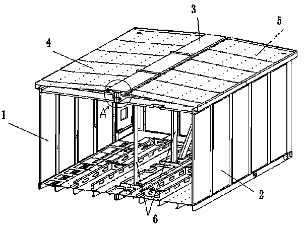 Cabin roof splicing structure of prefabricated cabin and combined prefabricated cabin using same