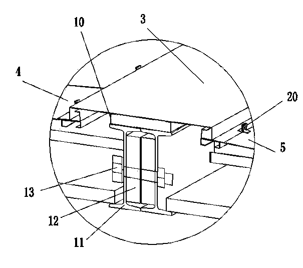 Cabin roof splicing structure of prefabricated cabin and combined prefabricated cabin using same