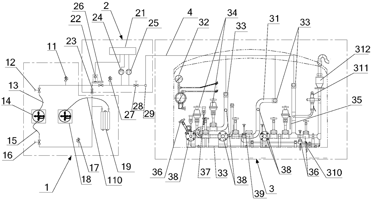 Simulation training device for leakage accident disposal of tank trucks with low temperature and pressure