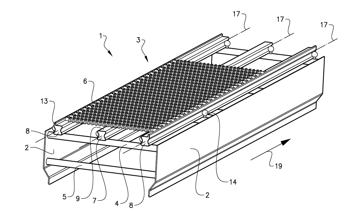 Conveyor support rail attachment, support rail and conveyor