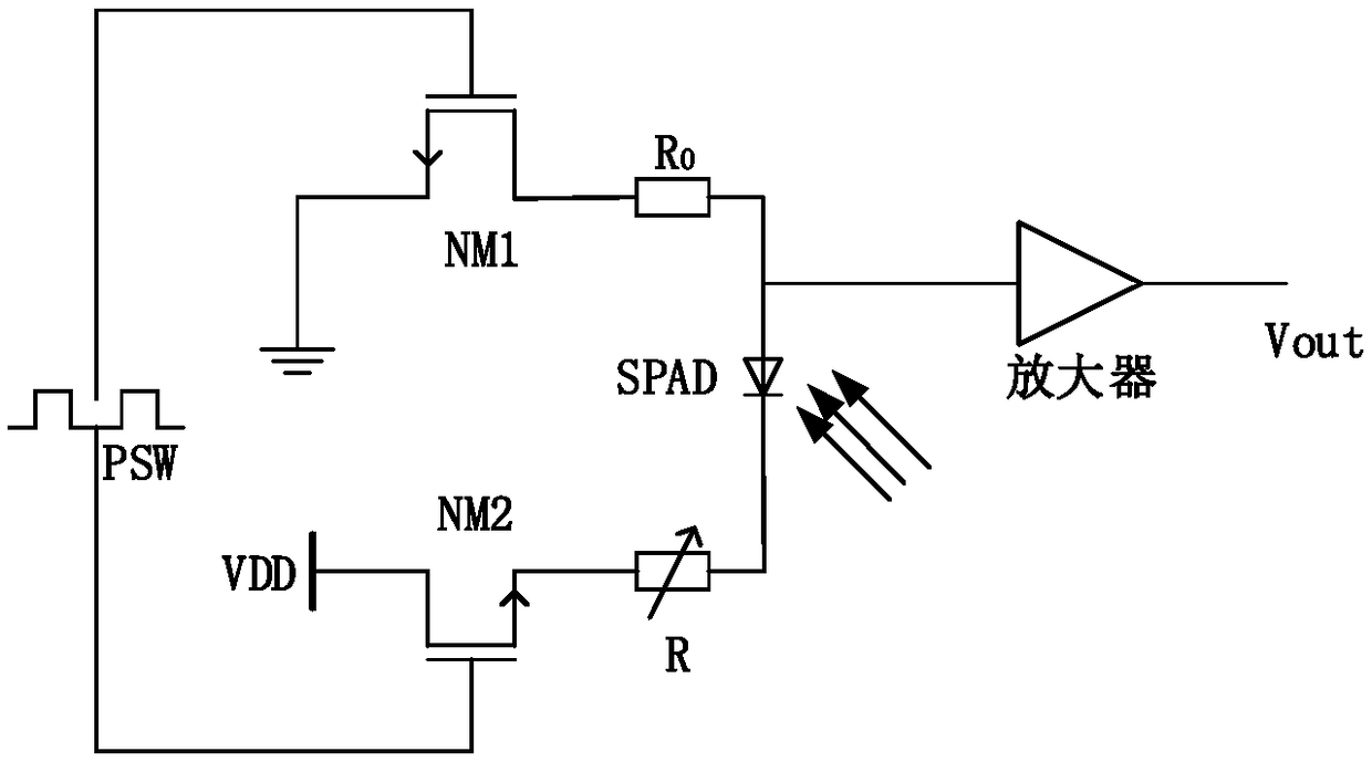 Single-photon quenching circuit based on field effect transistor