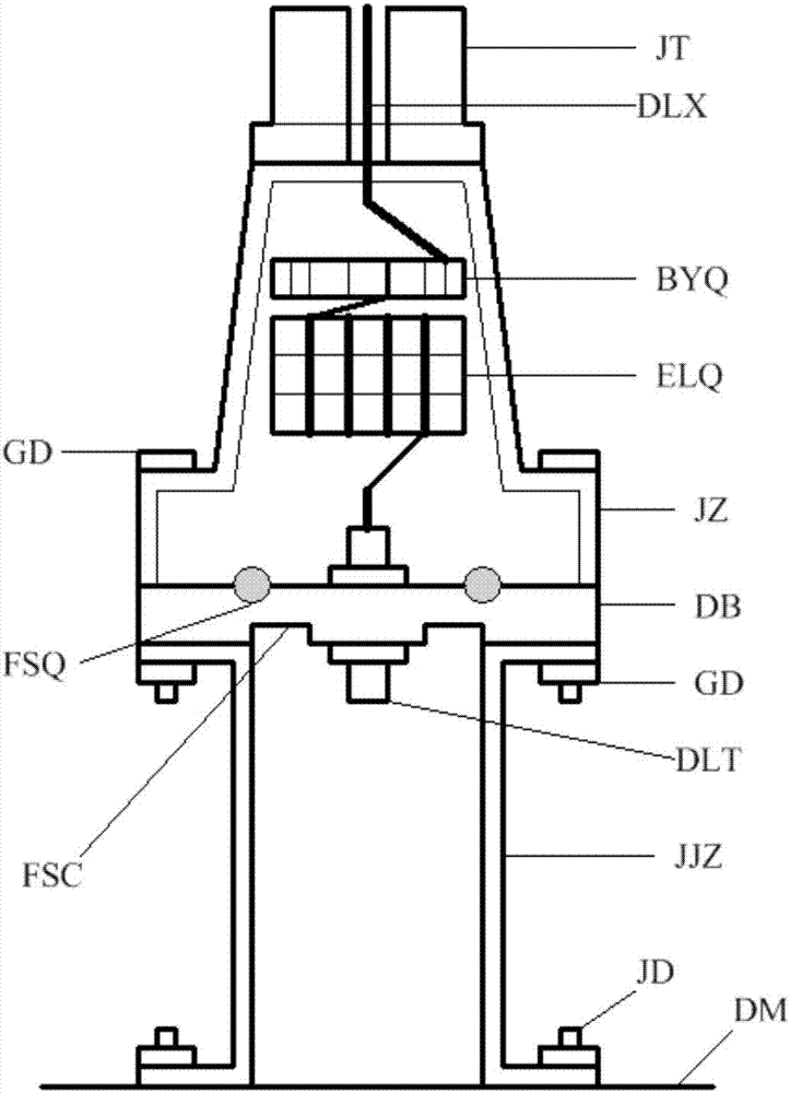 Dual-band transmitting center-fed antenna of a portable high-frequency ground wave radar