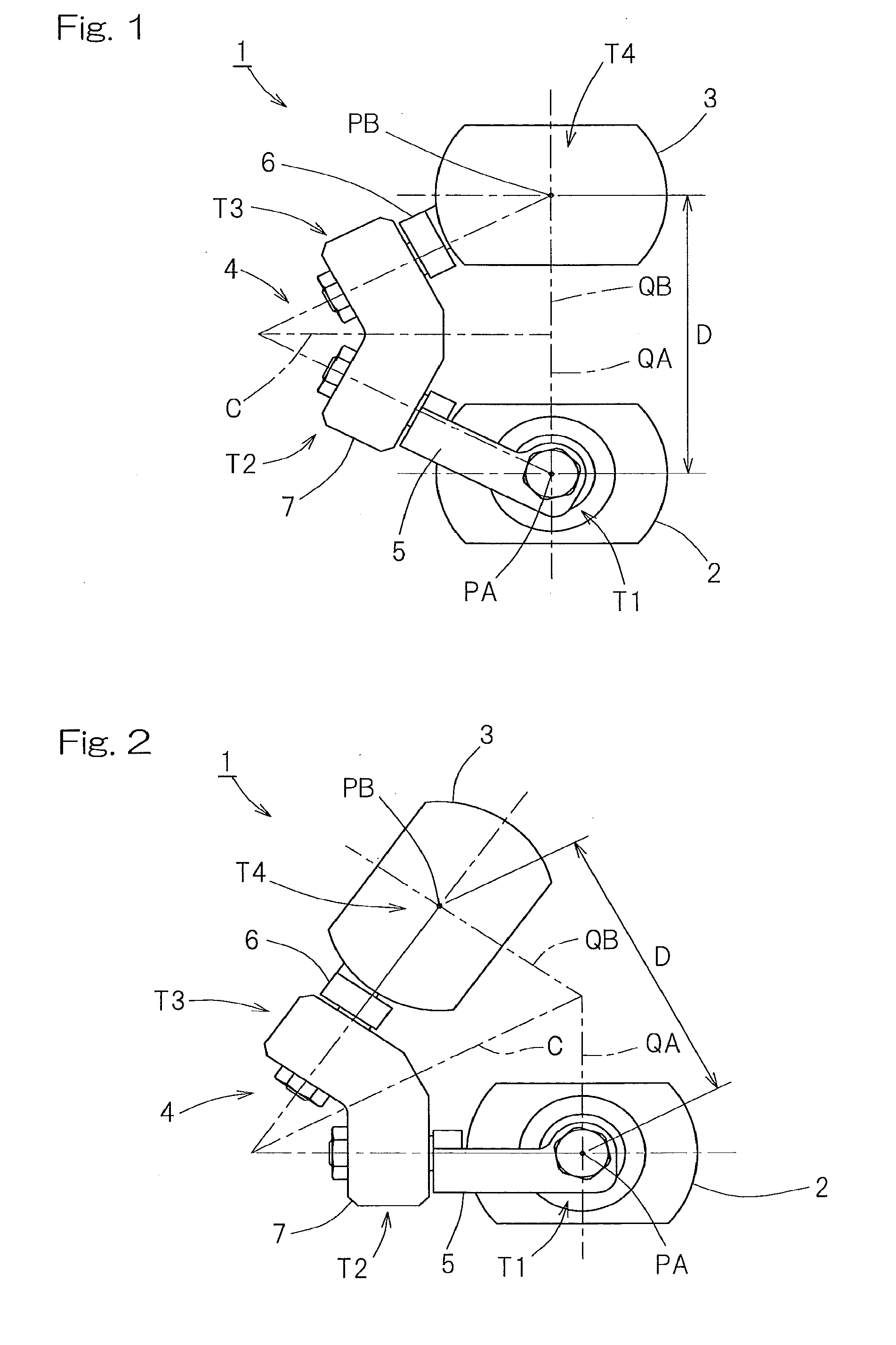 Parallel link mechanism, constant velocity universal joint, and link actuator