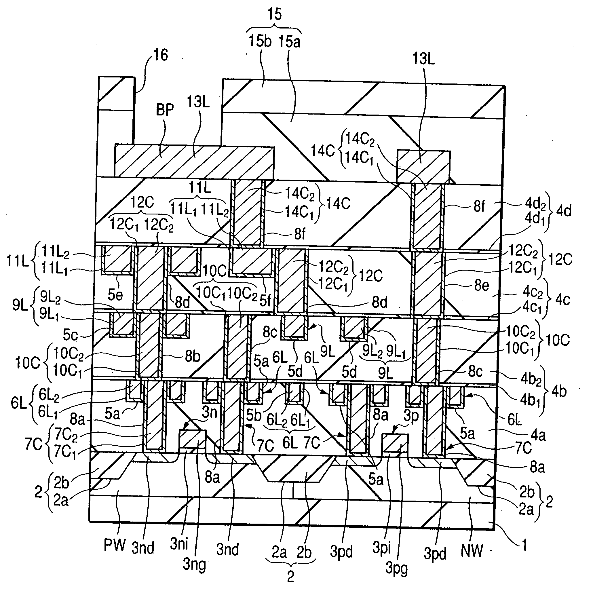 Fabrication process for a semiconductor integrated circuit device