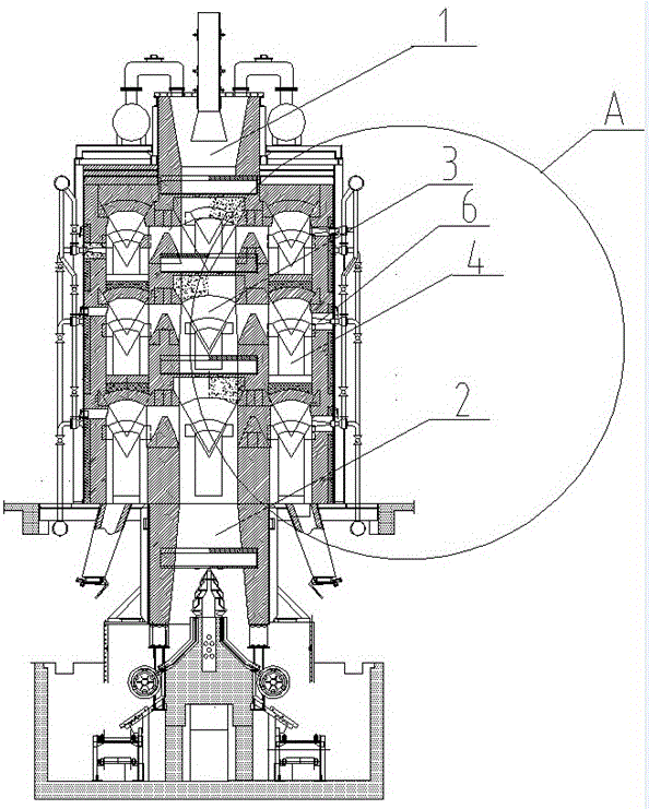 A shaft furnace for efficiently controlling the magnetization of iron ore and its roasting method