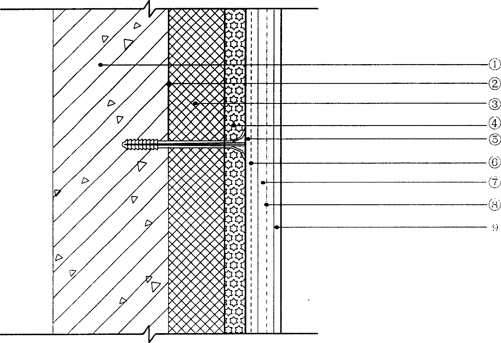 Outer heat preservation system of composite polyphenylene plate of hard bubble polyurethane for pouring in site, and construction technique